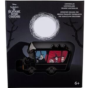 New Loungefly LF Disney NBC Halloween Party LENTICULAR 3" Collector Box PIN